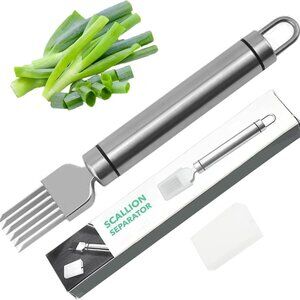 Kitchen Stainless Steel Onion Slicer Cutter Scallion Shredder Knife(2 pack)